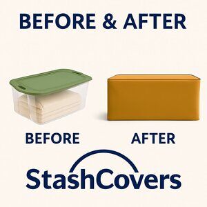 Mustard-Gold Stash Cover with Black Piping